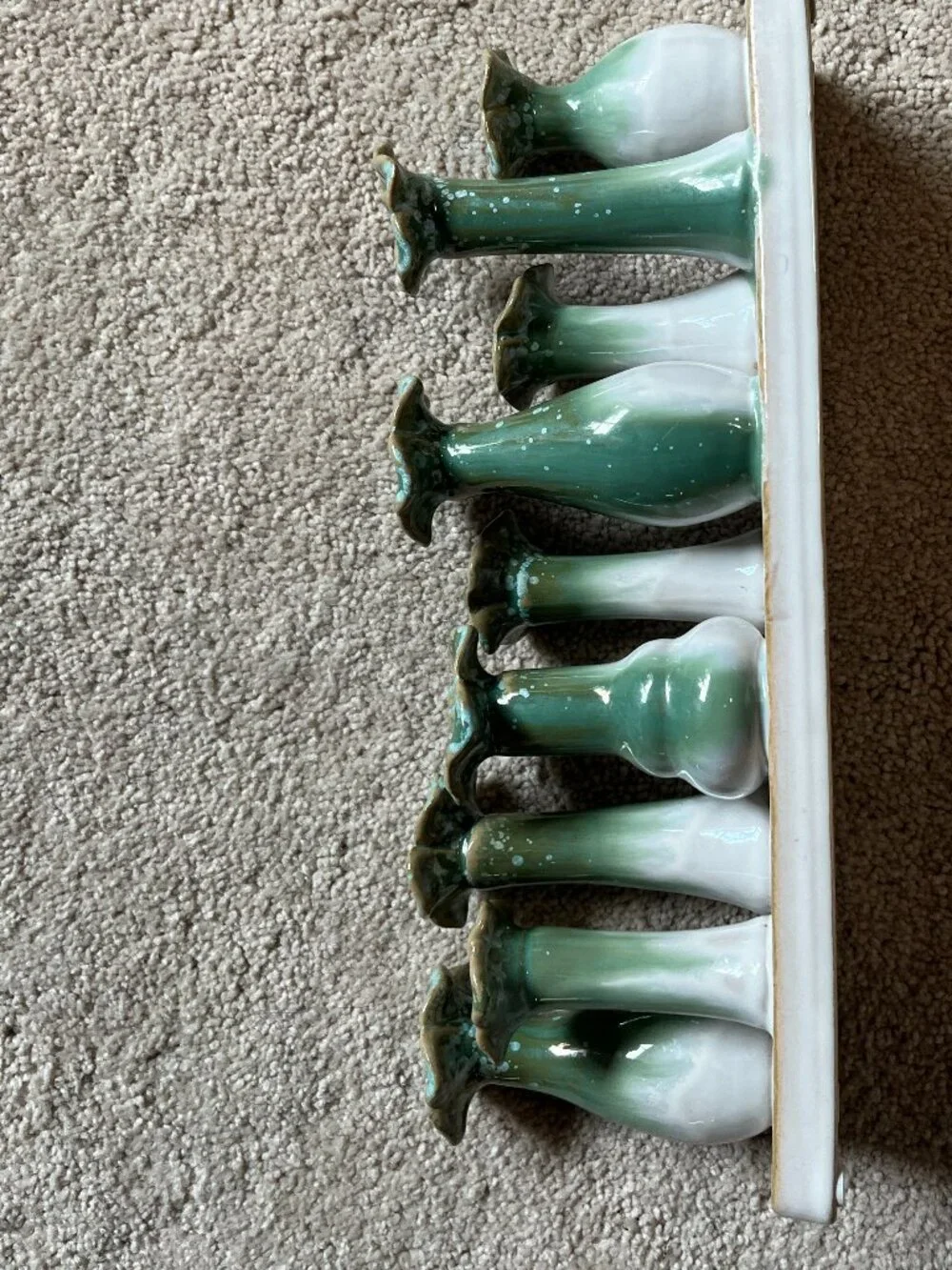 Tag Flourish Bud Vase Green Reactive Glaze